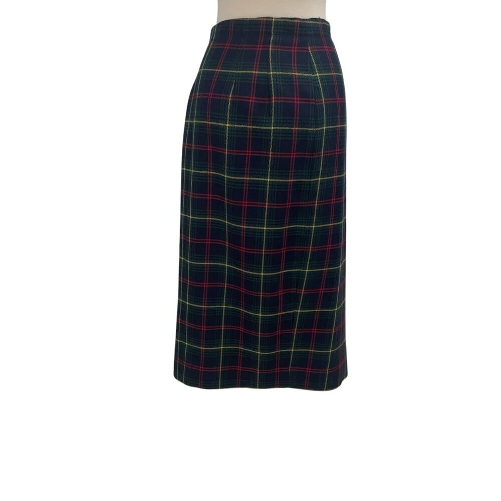 Red and Green Maxi Pencil Skirt with Wrap Style